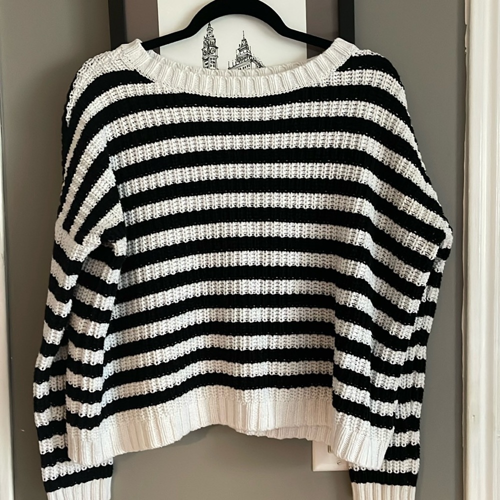 Express black and white striped sweater